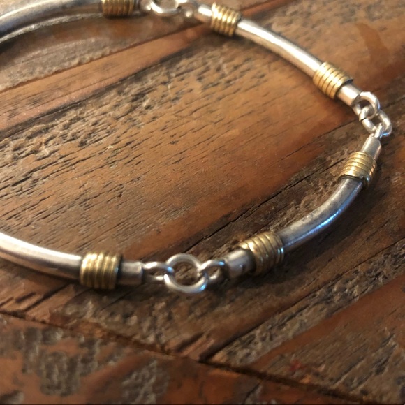 Hand Crafted Jewelry - Sterling silver tube and link bracelet.